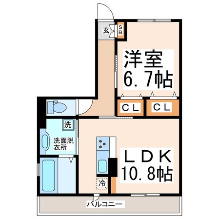 鯰 徒歩2分 3階の物件間取画像